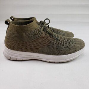 Fitflop Uberknit High Top Sneaker Mens 10 Green Slip On Lace Up Comfort Shoe